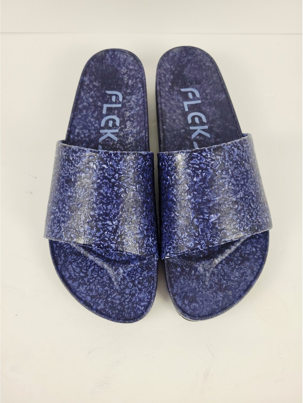 FLEKS unisex Beach Slide Sandals W11 /M10-10.5 Navy